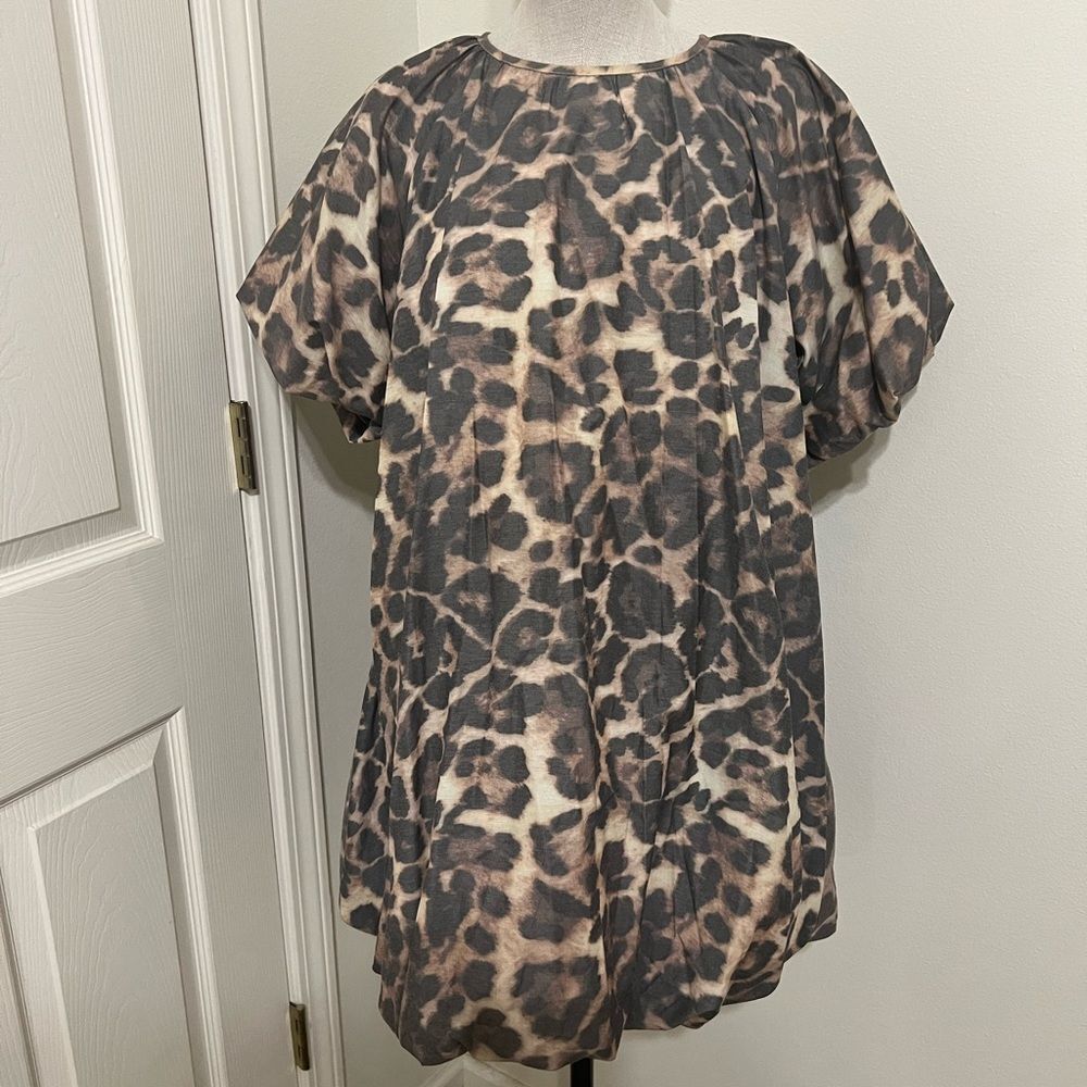 ASOS Design Leopard Print Women's Bubble Mini Dress US 8 Like New Condition